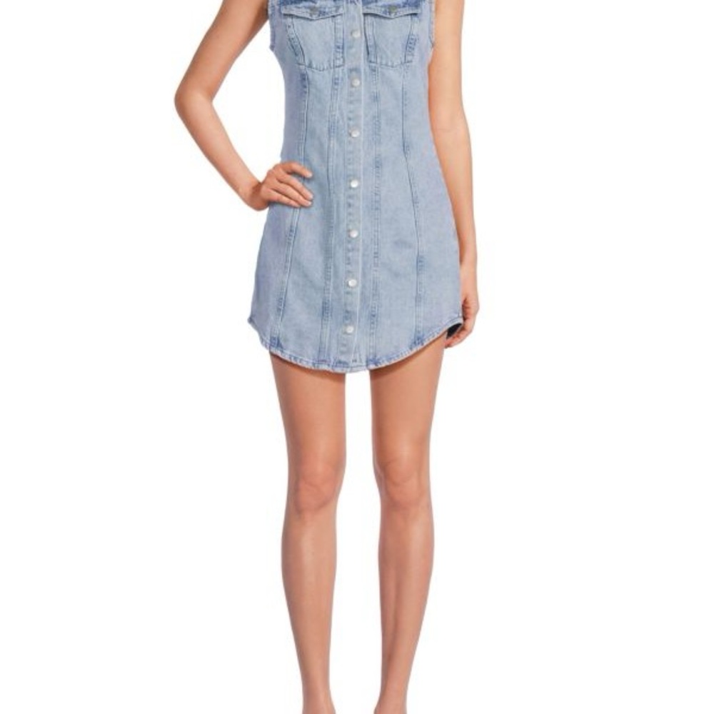 Amanda Uprichard Light Blue Denim Sleeveless Dress